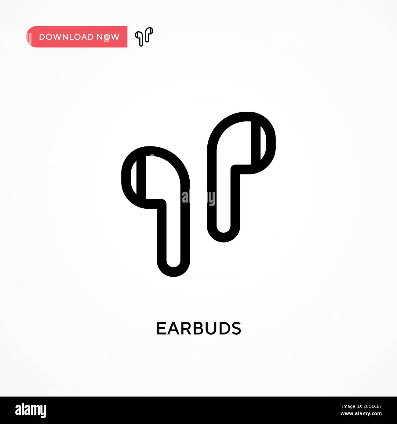 Earbuds Simple vector icon. Modern, simple flat vector illustration for web site or mobile app Stock Vector