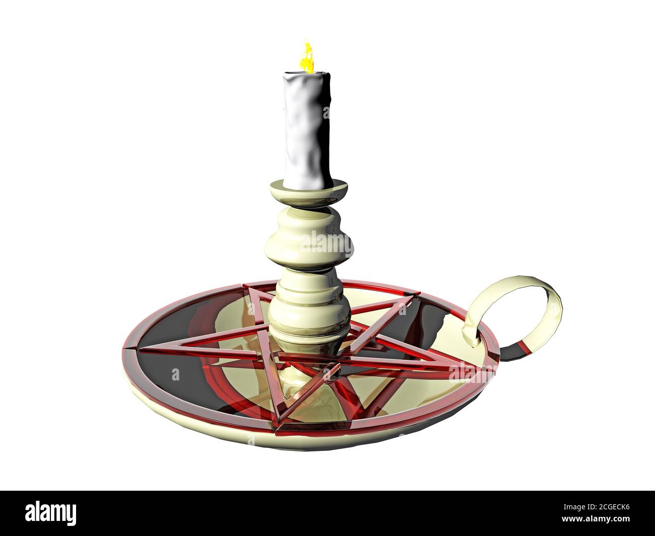 Candle with Flame Stock Photo