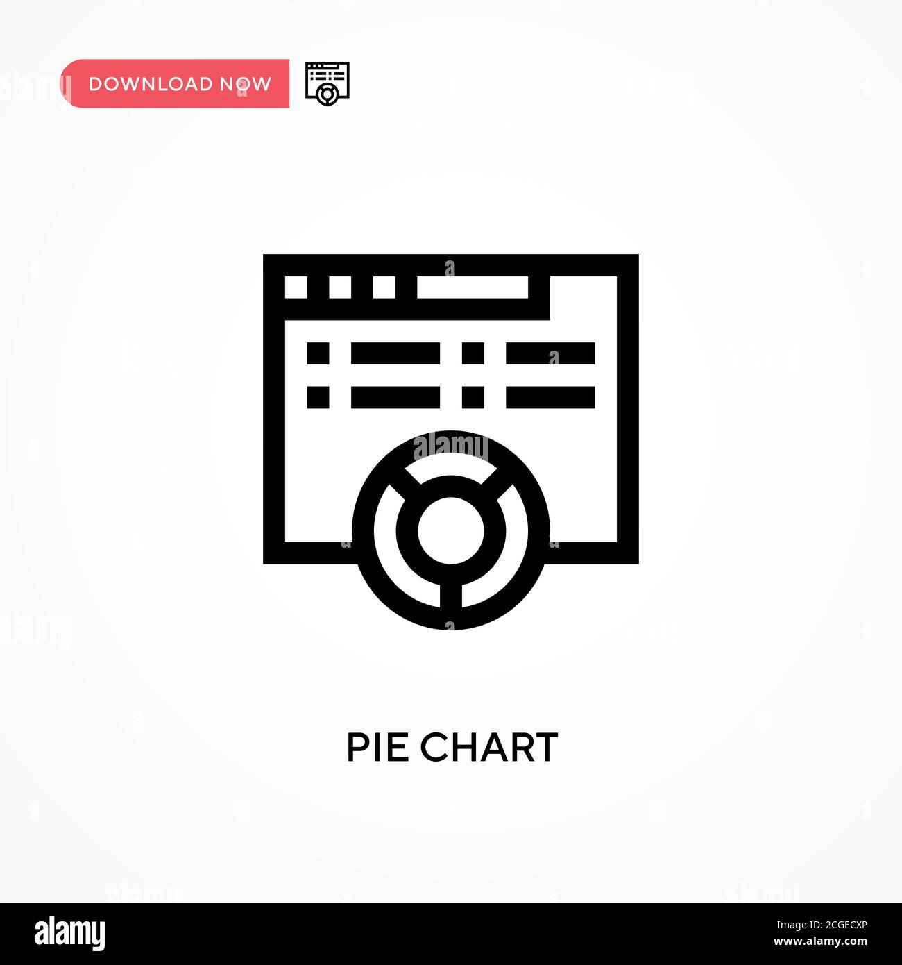 Pie chart Simple vector icon. Modern, simple flat vector illustration ...