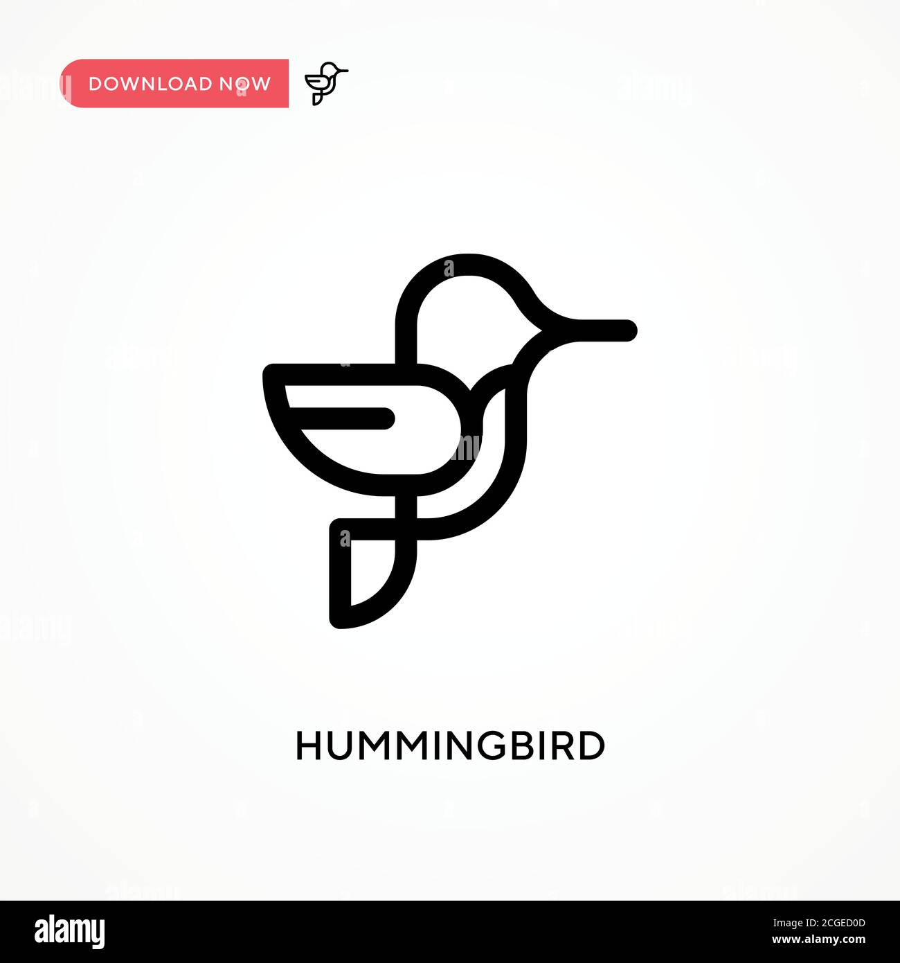 Hummingbird Simple vector icon. Modern, simple flat vector illustration for web site or mobile app Stock Vector