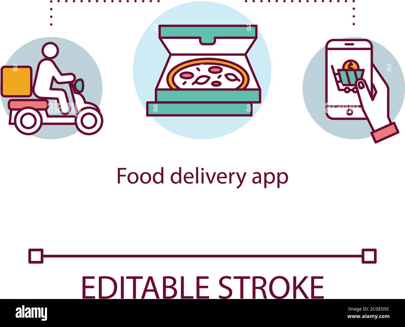 Food delivery app concept icon Stock Vector Image & Art - Alamy