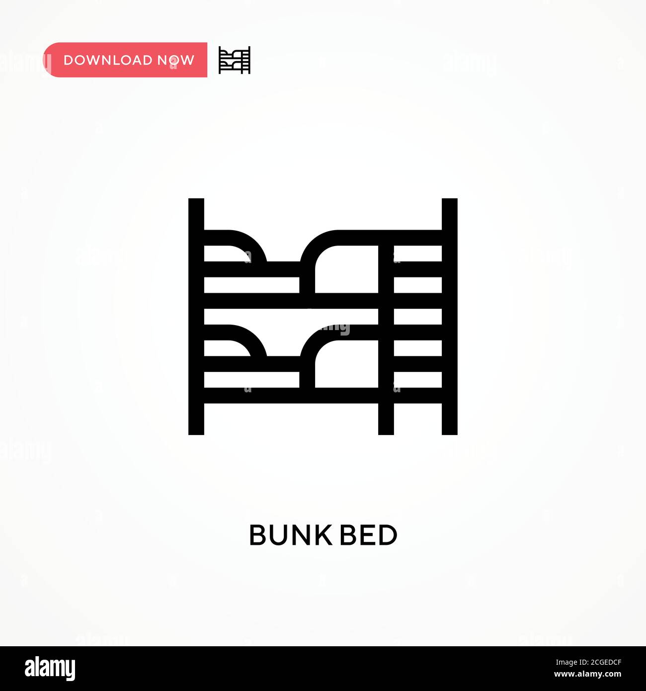Bunk bed Simple vector icon. Modern, simple flat vector illustration for web site or mobile app Stock Vector