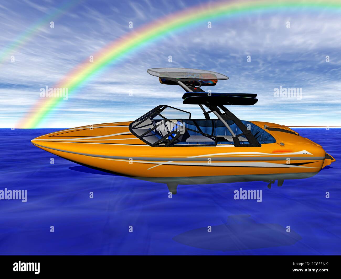 Speed boat on the sea Stock Photo - Alamy