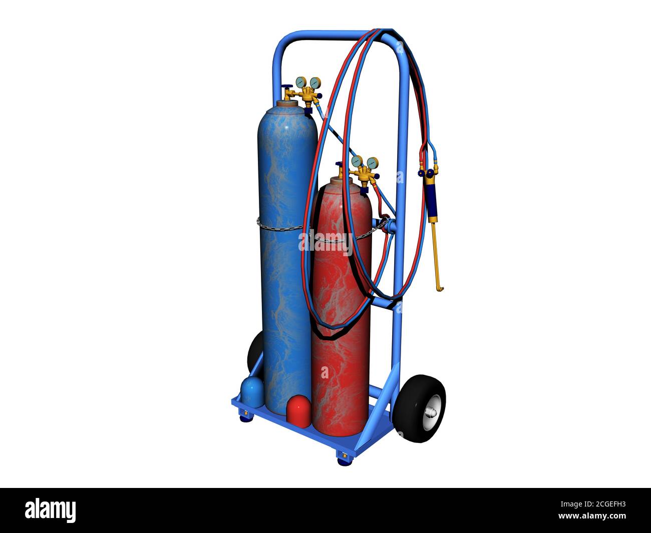 Hand Truck with Gas bottles Stock Photo - Alamy