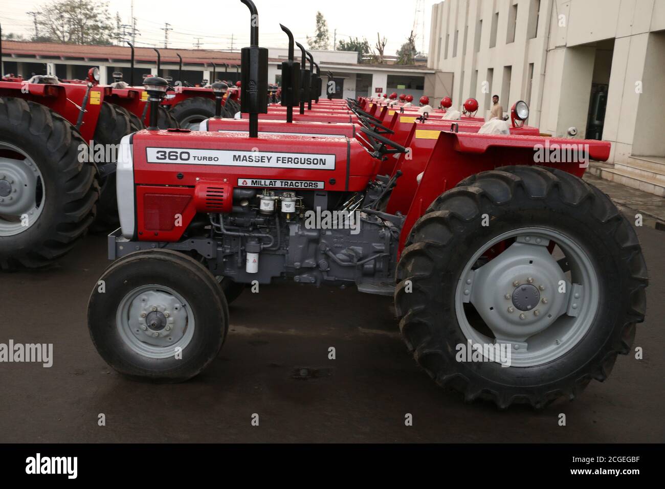 assembly stage the body of millat tractor at factory and tractor parts