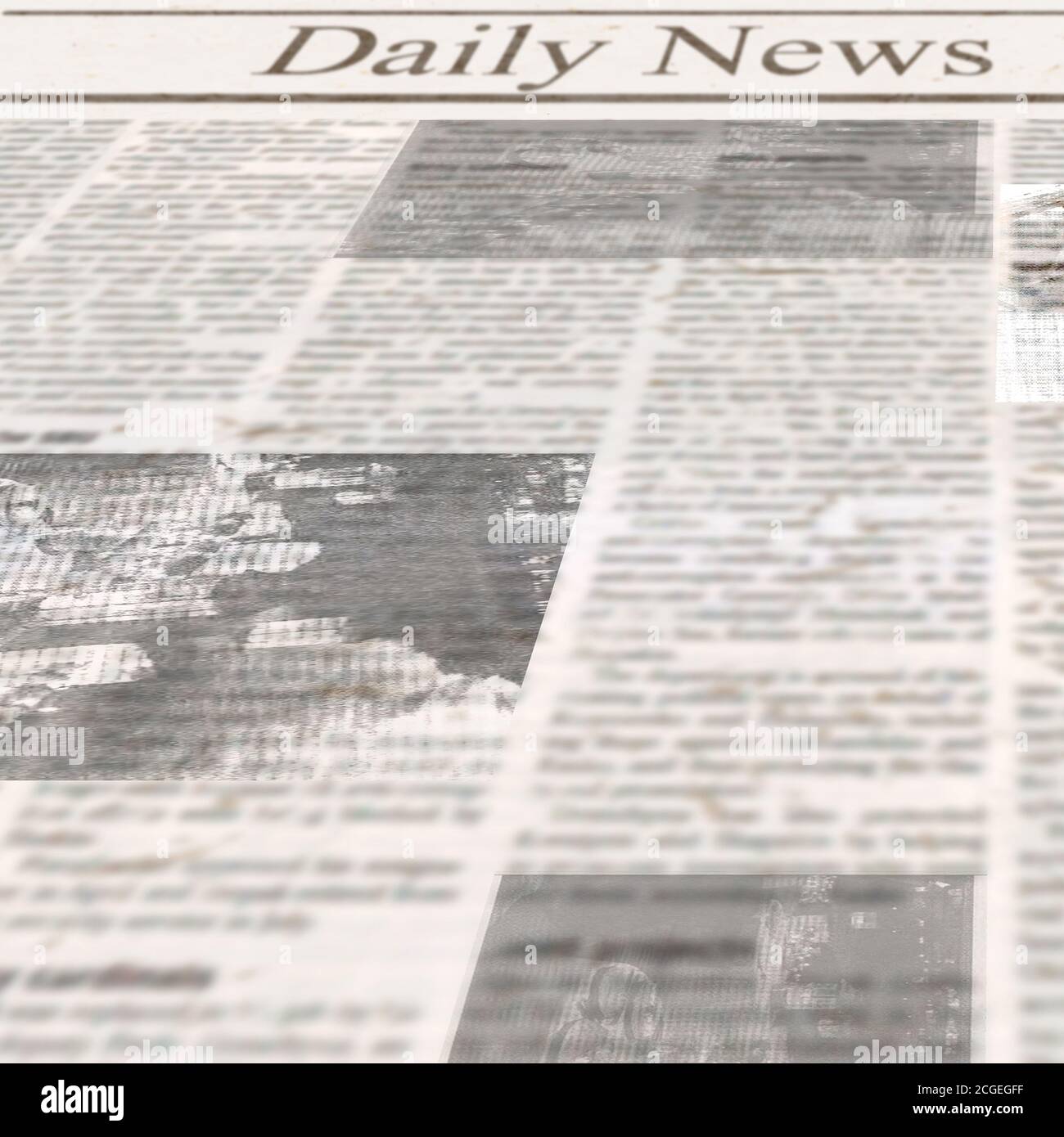 Daily News Newspaper With Headline And Old Unreadable Text Vintage Grunge Blurred Paper Texture Square Background Textured Template Page Gray Beige Stock Photo Alamy