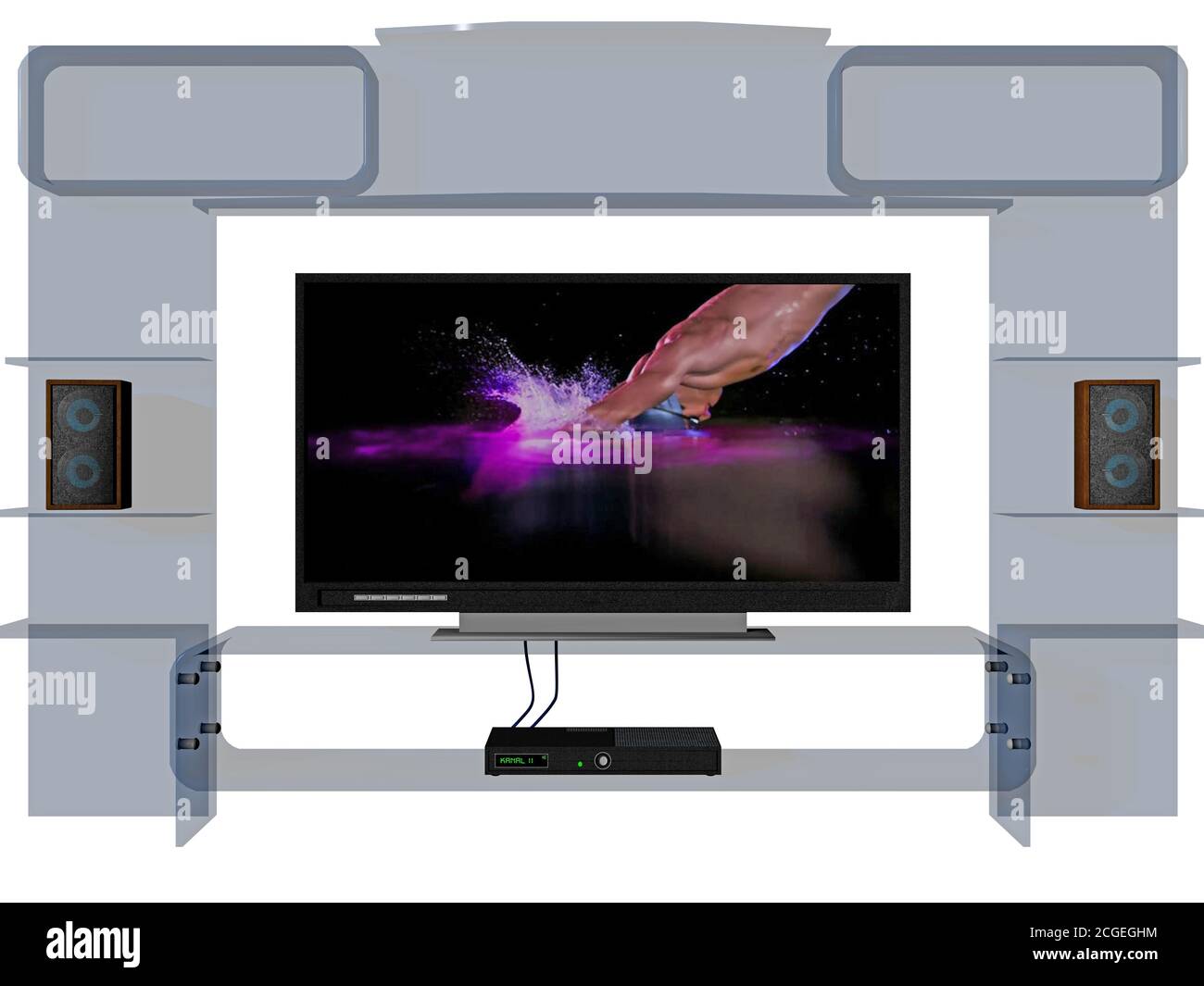Living room with TV Stock Photo - Alamy
