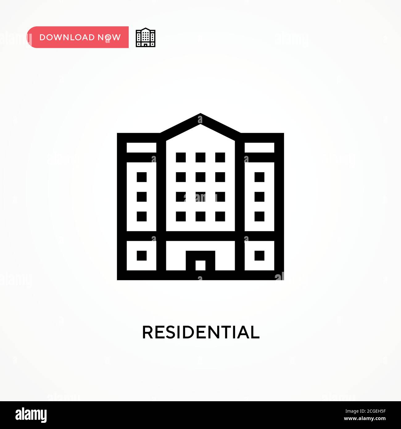 Residential Simple vector icon. Modern, simple flat vector illustration ...