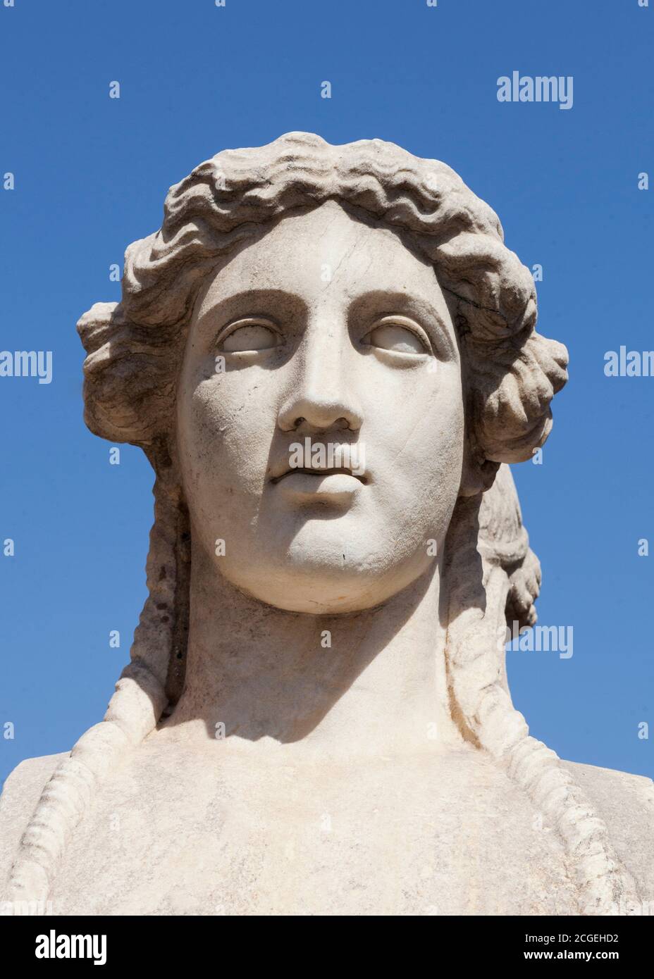Statue of a woman at panathenaic stadium, Athens Greece Stock Photo