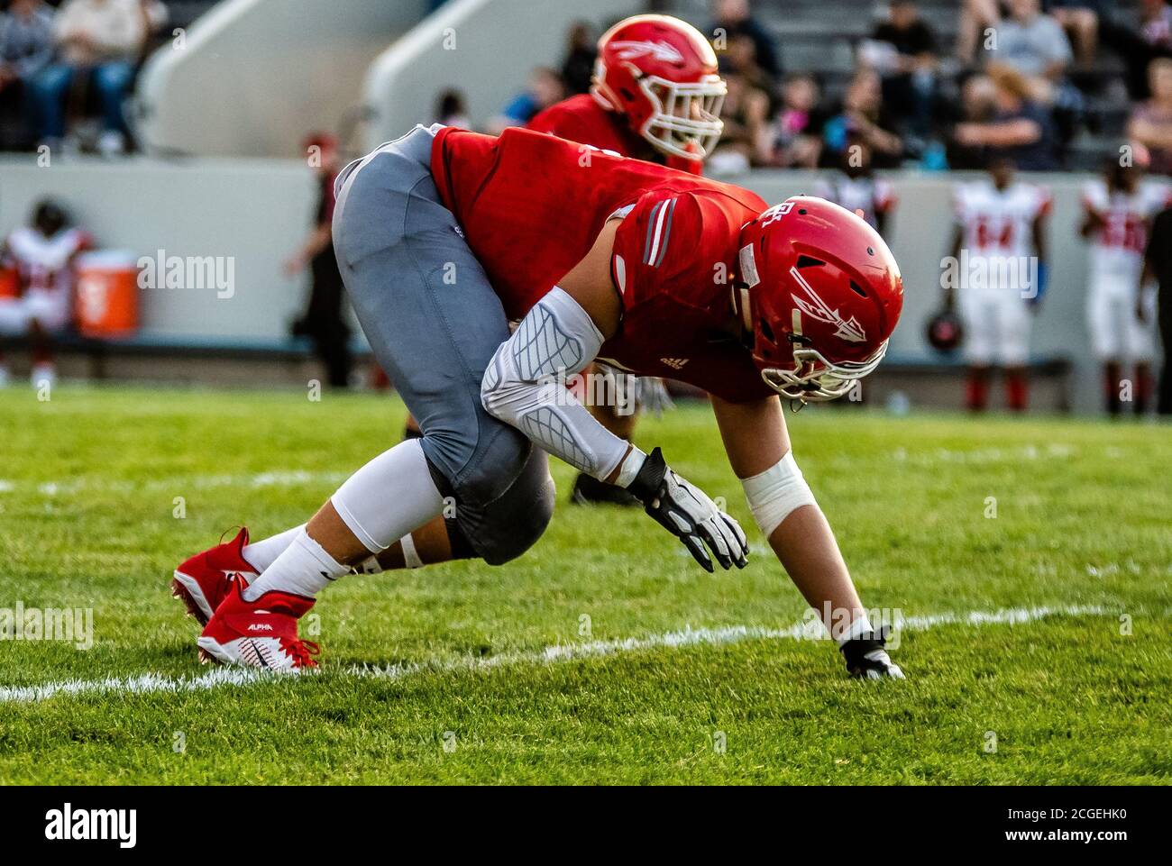 Football Defensive End Stock Photo - Alamy