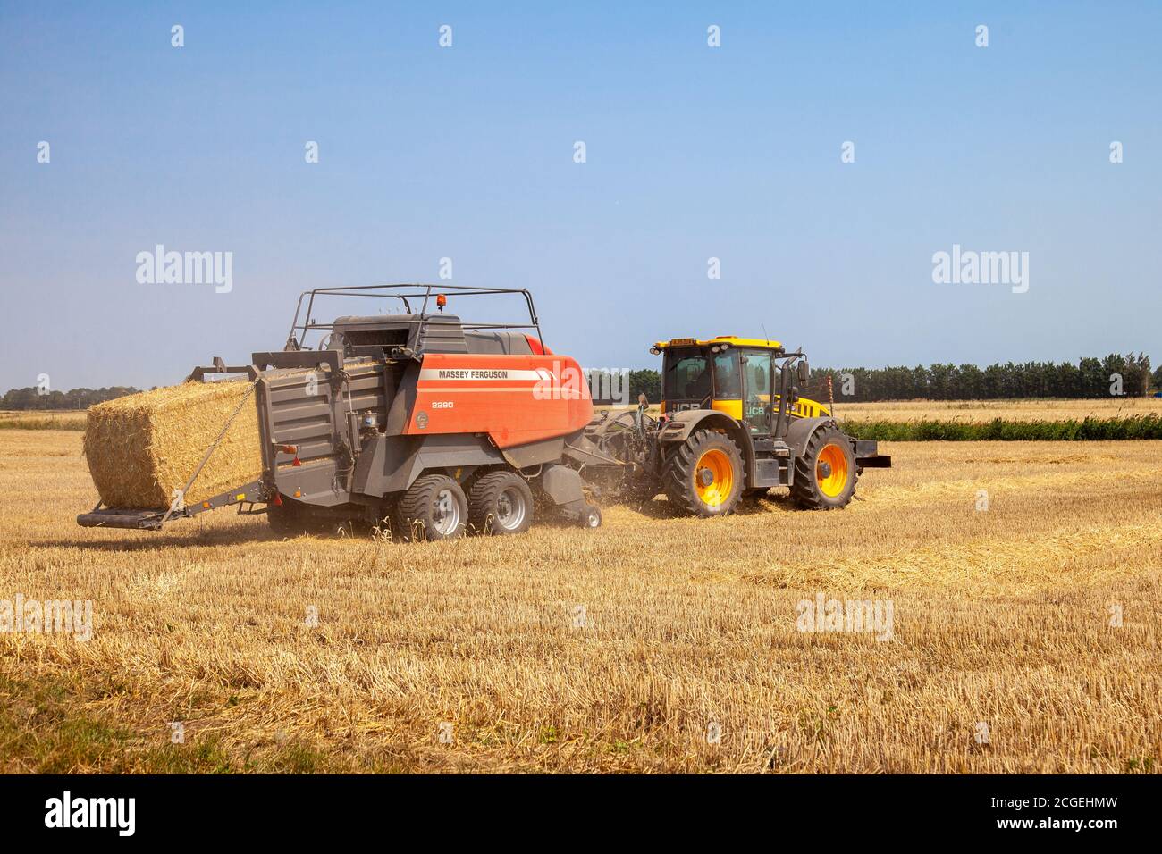 Tractor And Baler Stock Photo