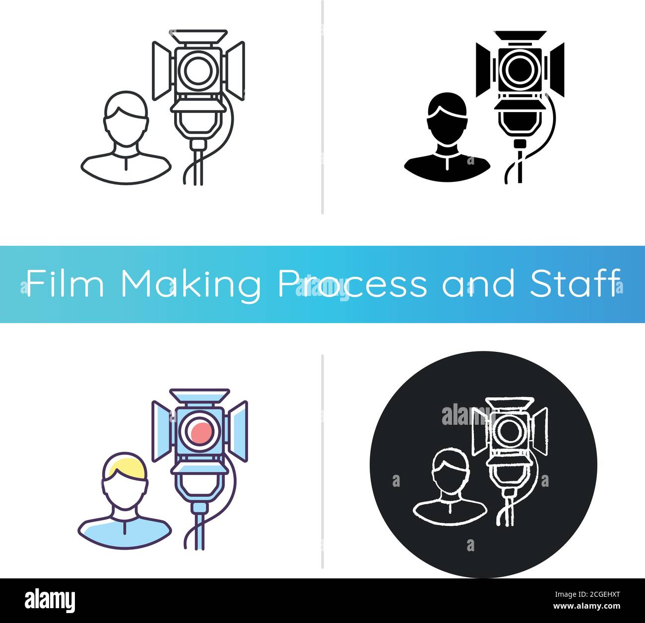 Lighting technician icon Stock Vector