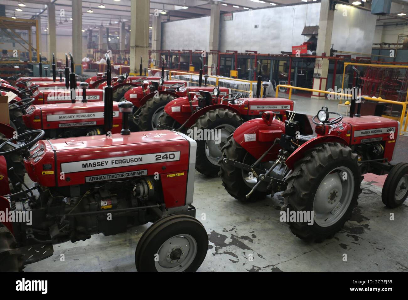 assembly stage the body of millat tractor at factory and tractor parts
