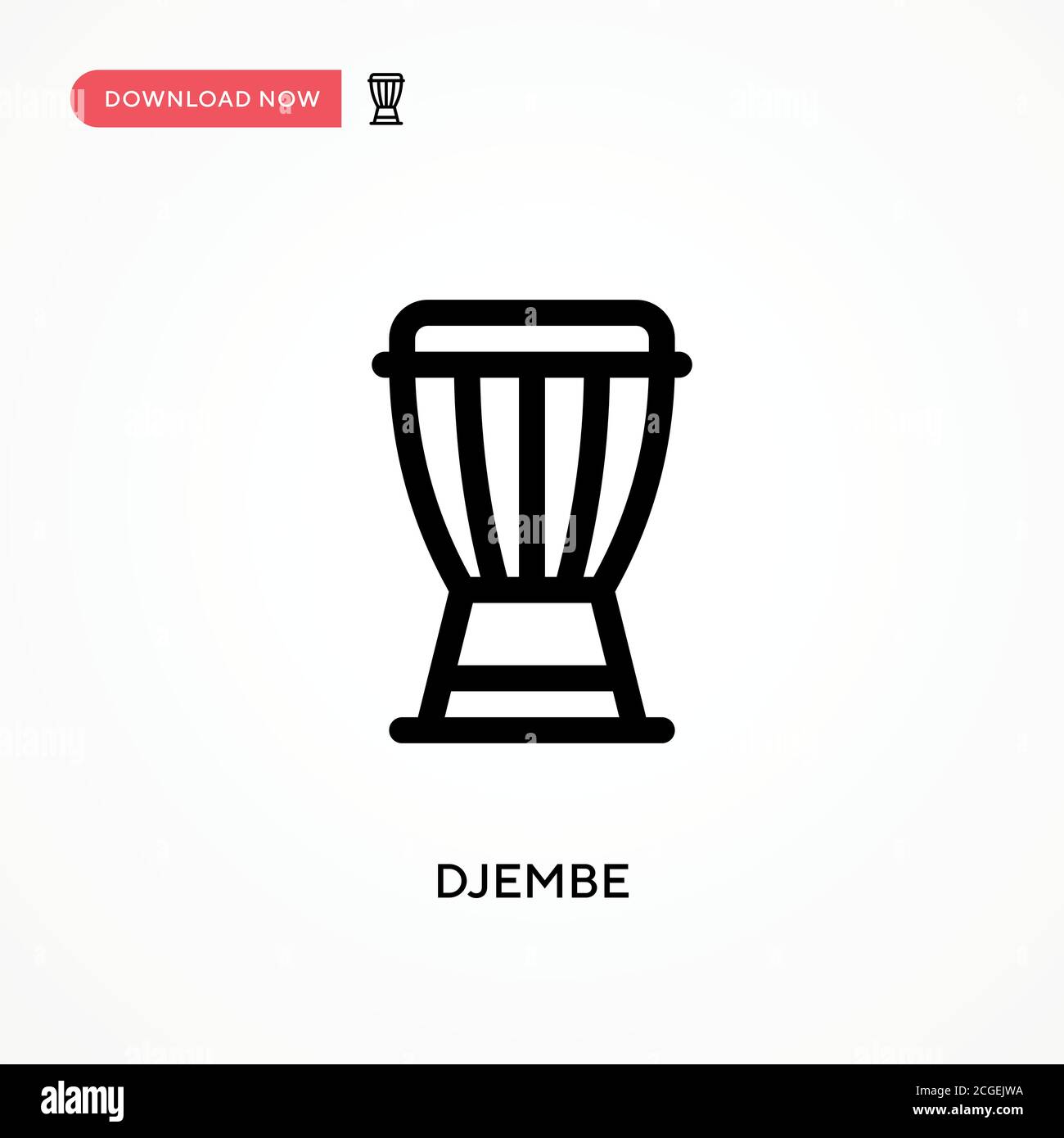 Djembe Simple vector icon. Modern, simple flat vector illustration for web site or mobile app Stock Vector