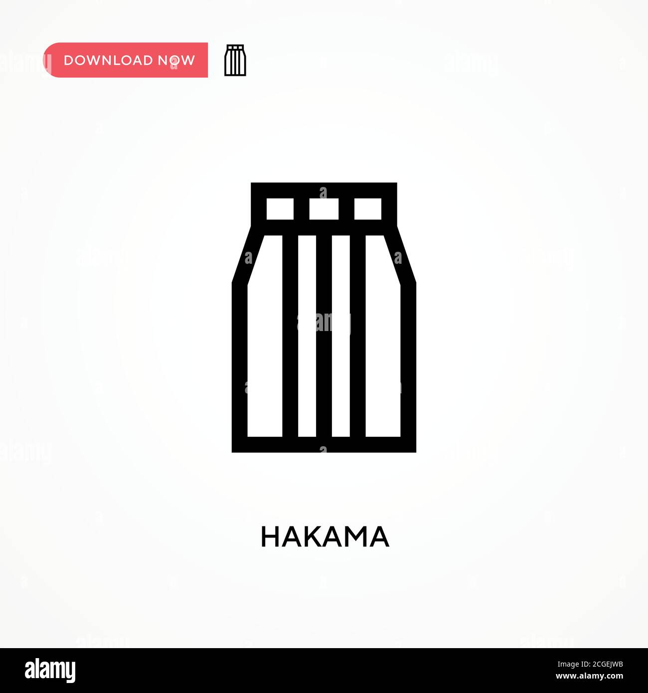 Hakama Simple vector icon. Modern, simple flat vector illustration for web site or mobile app Stock Vector