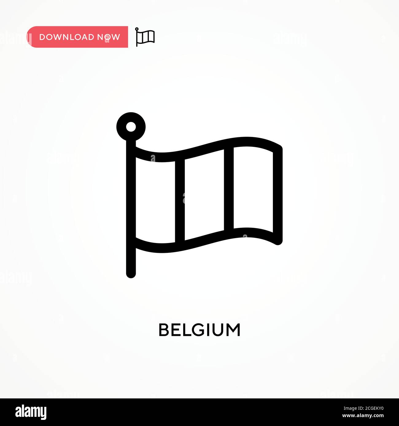 Belgium Simple vector icon. Modern, simple flat vector illustration for web site or mobile app Stock Vector