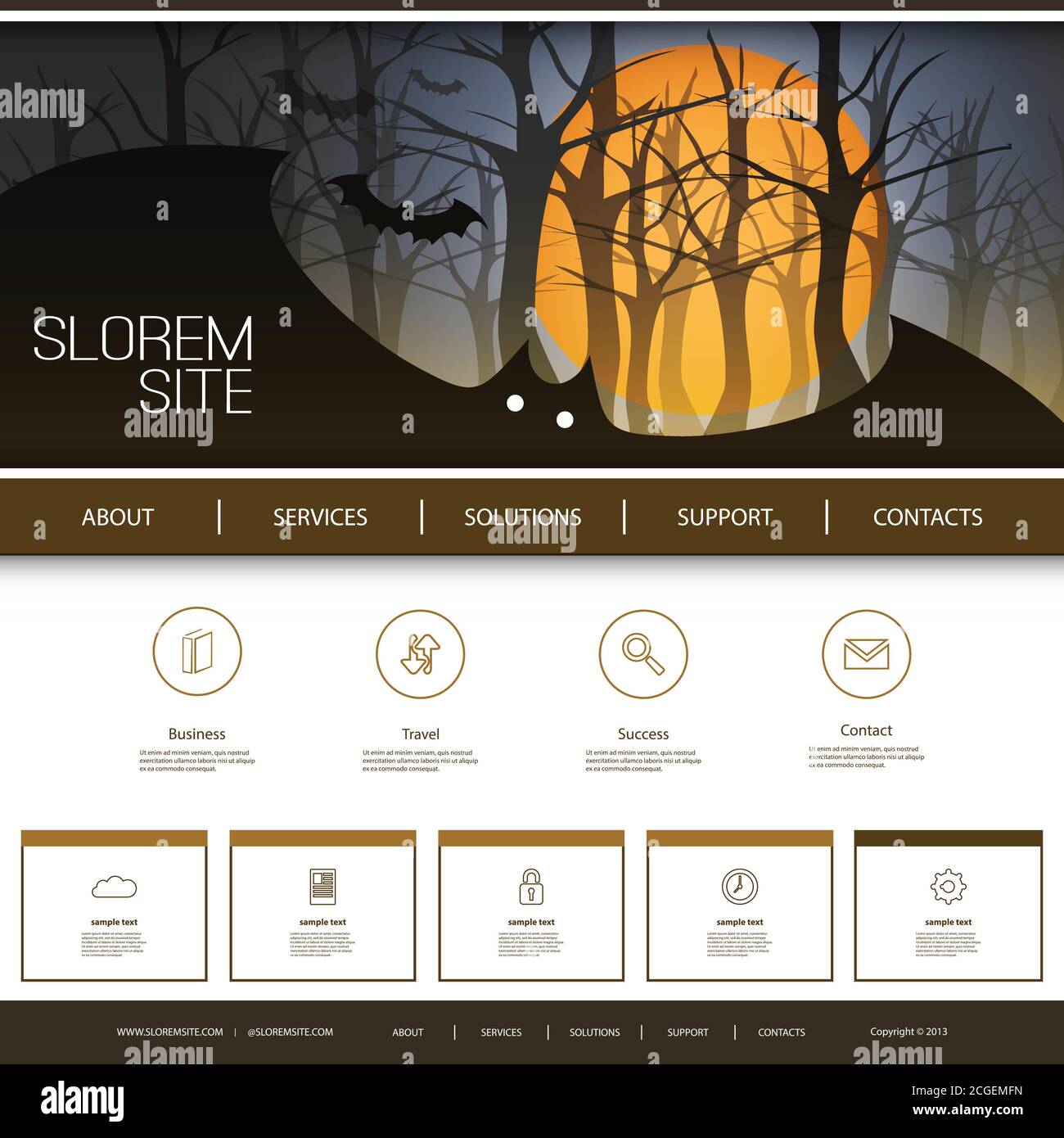 Website Design for Your Business with Halloween Theme Stock Vector