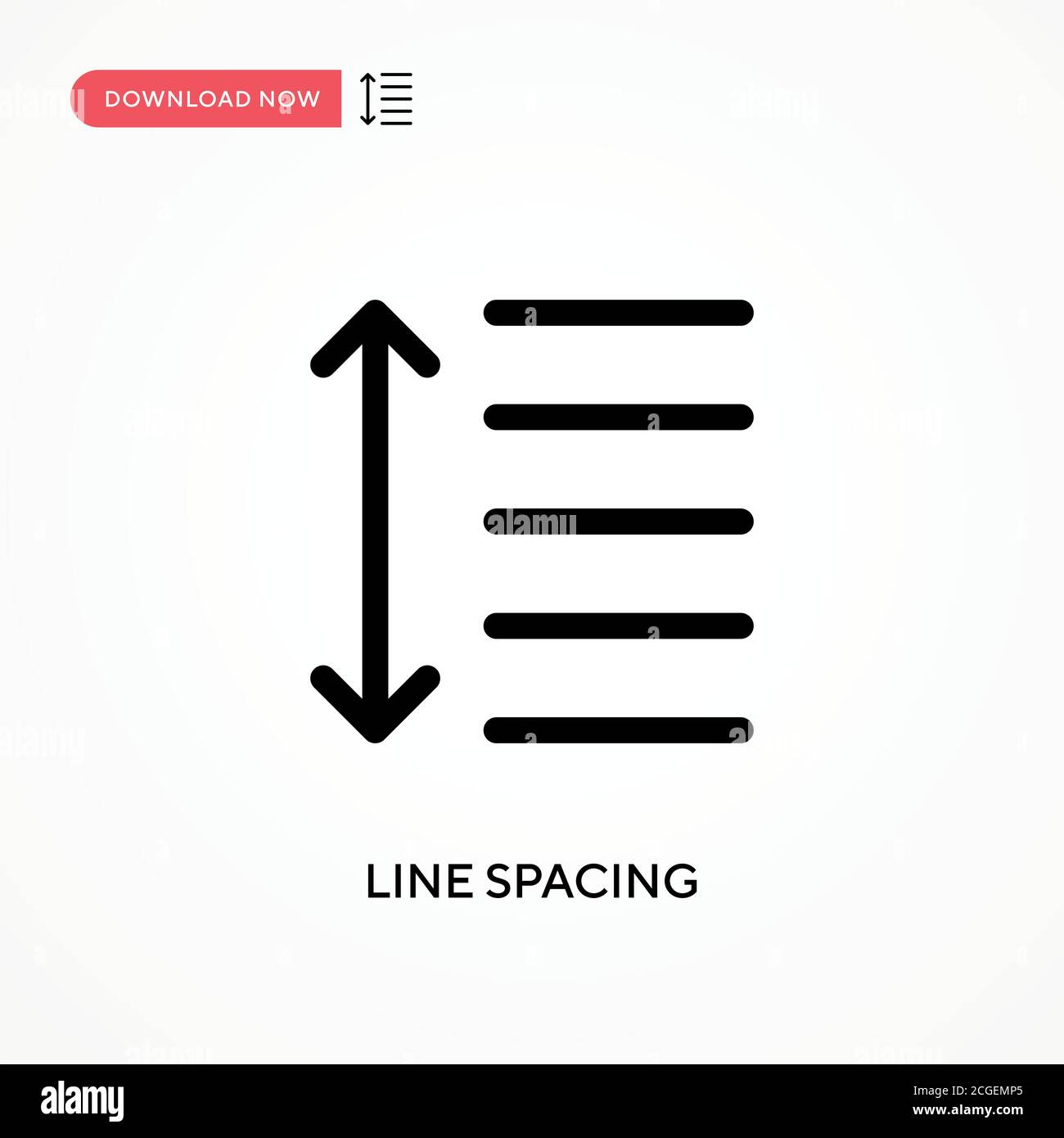 Line spacing Simple vector icon. Modern, simple flat vector illustration for web site or mobile app Stock Vector