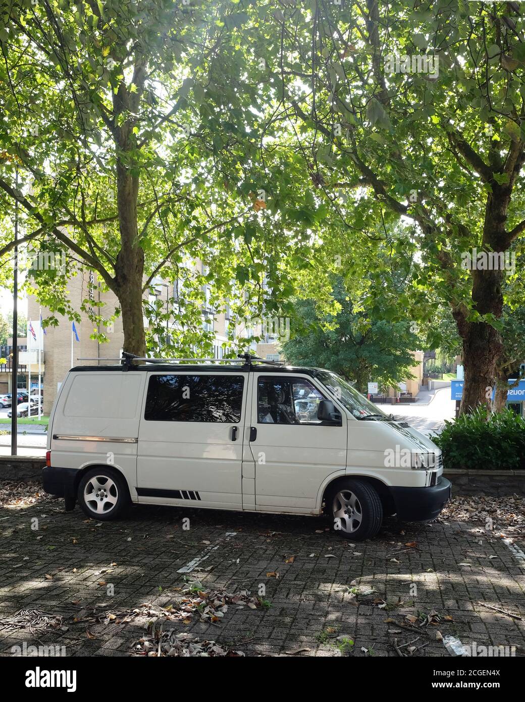 VW Volkswagen T4 camper van with pop top and bonnet protector Stock Photo -  Alamy