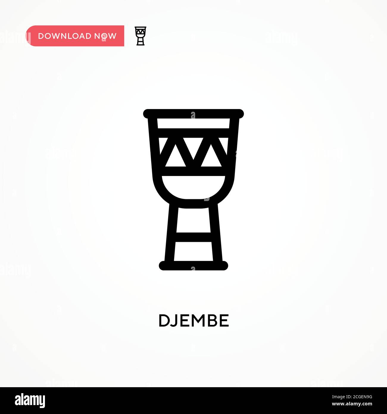 Djembe Simple vector icon. Modern, simple flat vector illustration for web site or mobile app Stock Vector