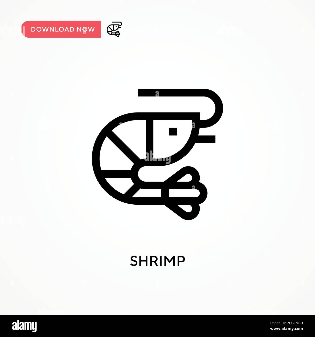 Shrimp Simple vector icon. Modern, simple flat vector illustration for web site or mobile app Stock Vector