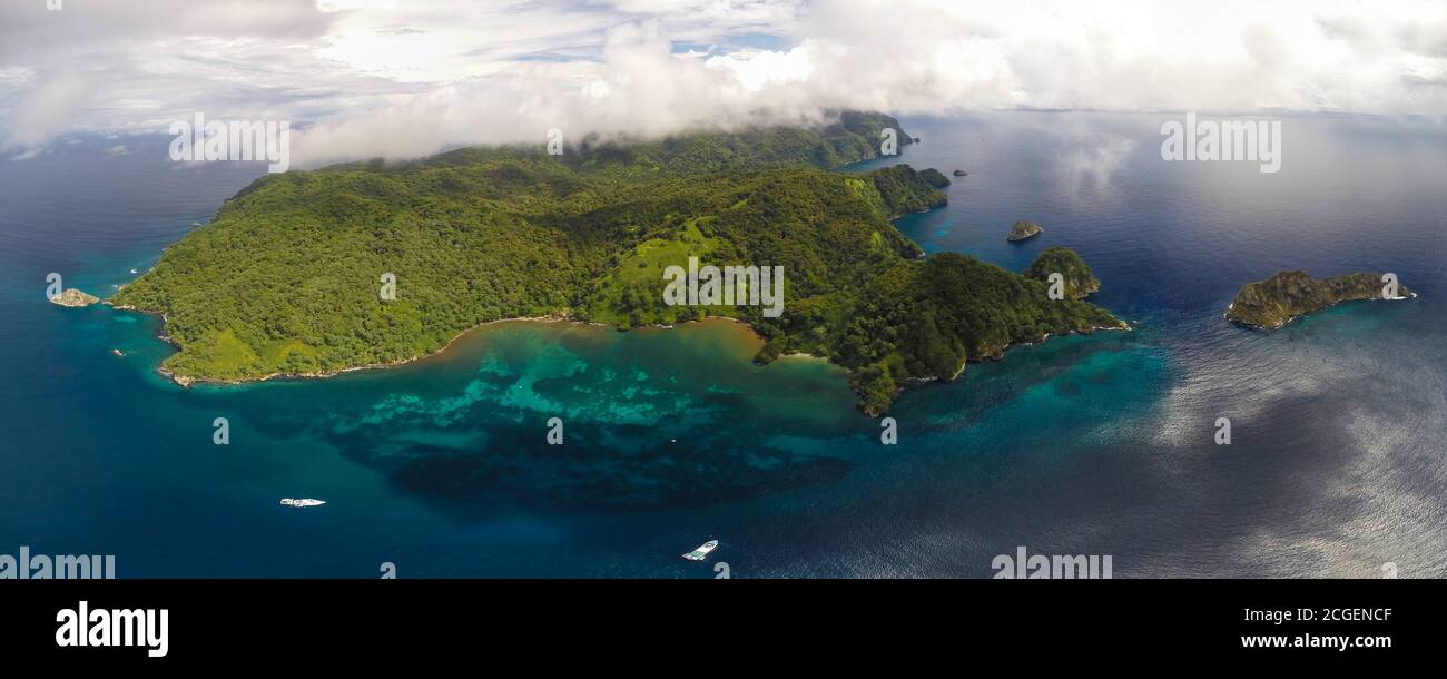 Aerial view of Cocos Island, Costa Rica, Pacific Ocean Stock Photo Alamy