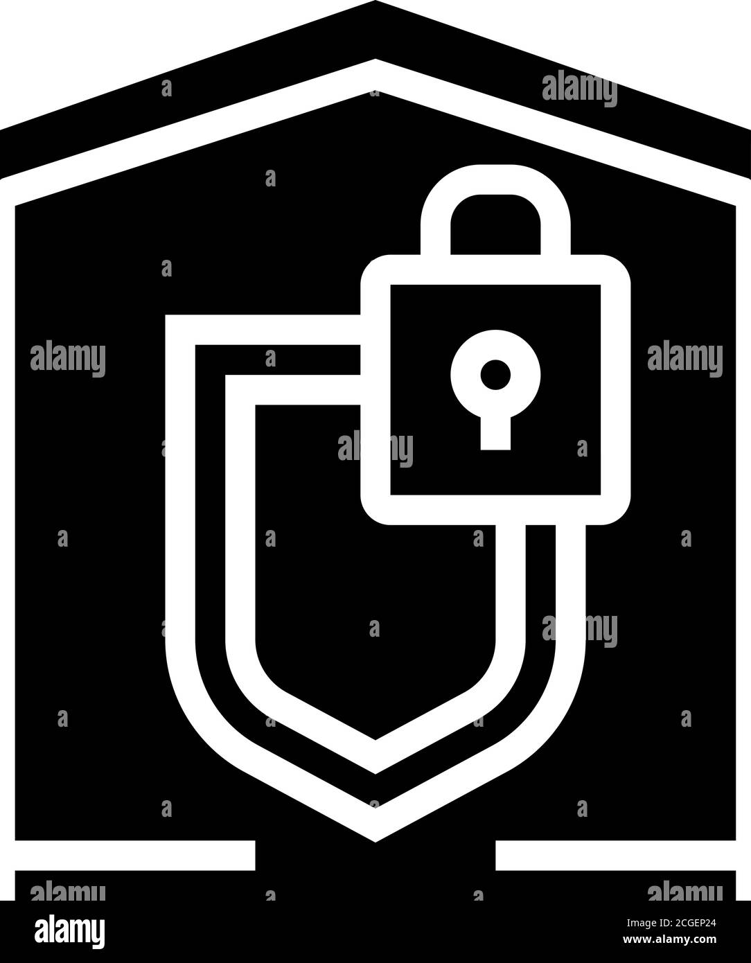 building padlock security glyph icon vector isolated illustration Stock ...