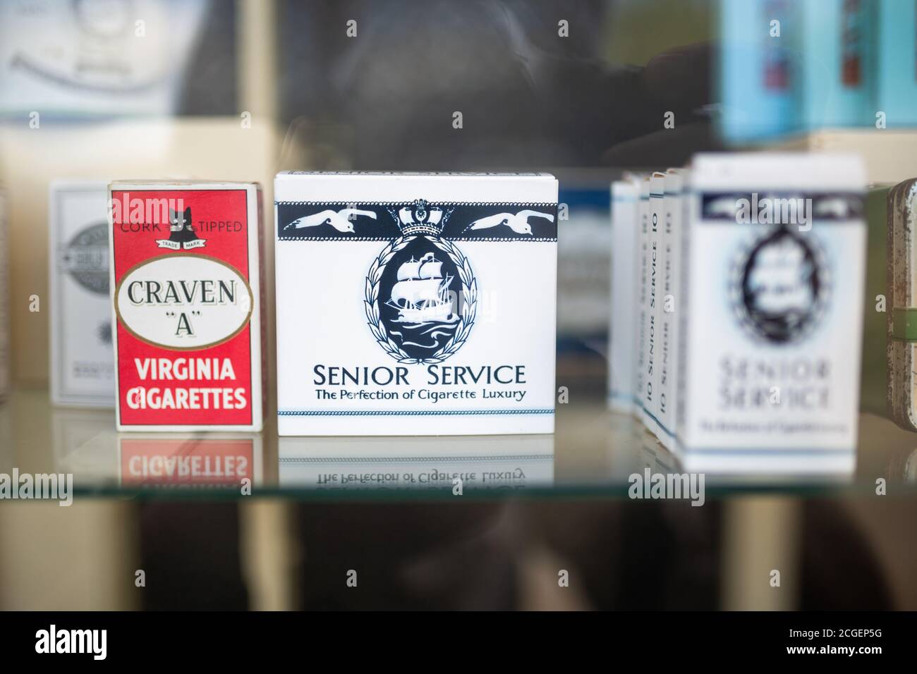 British cigarette brands from the twentieth century - senior service, crave a Stock Photo