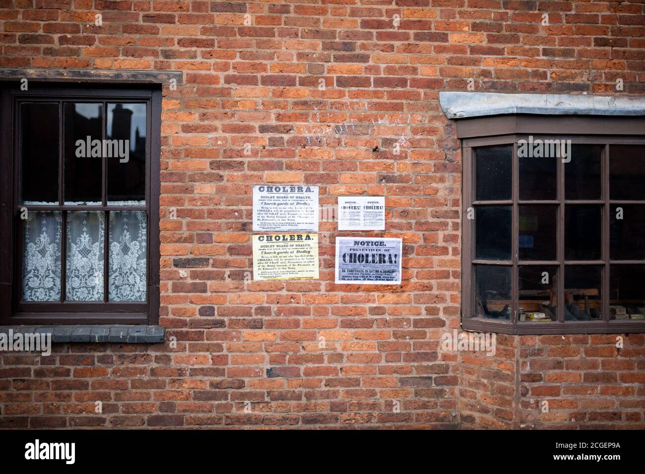 Posters on a wall warning of Cholera in the UK Stock Photo