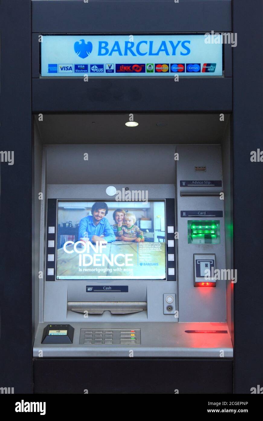 Barclays Bank, Cash Point, Cashpoint, Machine, Cash dispenser, ATM, Hunstanton, Norfolk, England, UK Stock Photo