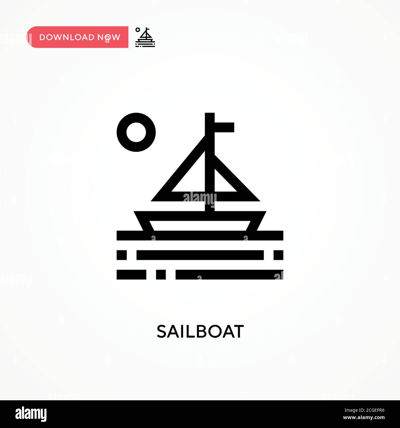 Sailboat Simple vector icon. Modern, simple flat vector illustration ...