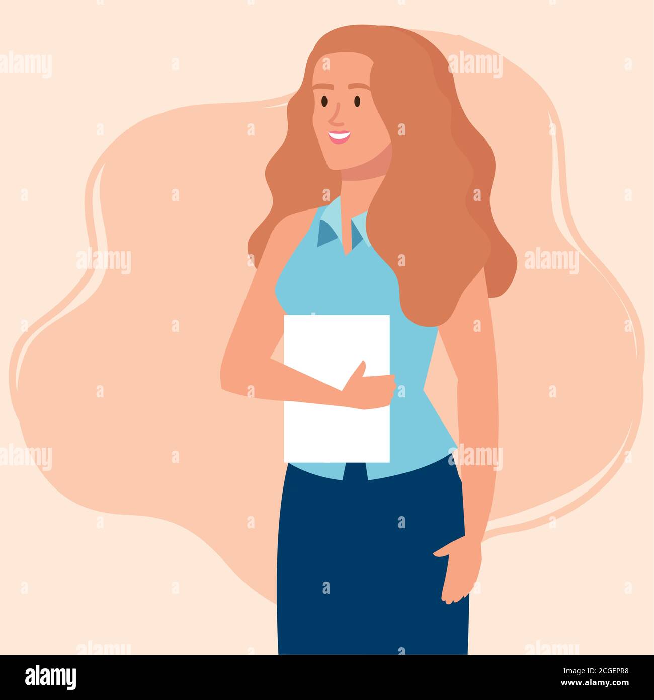 elegant executive businesswoman with document Stock Vector Image & Art ...