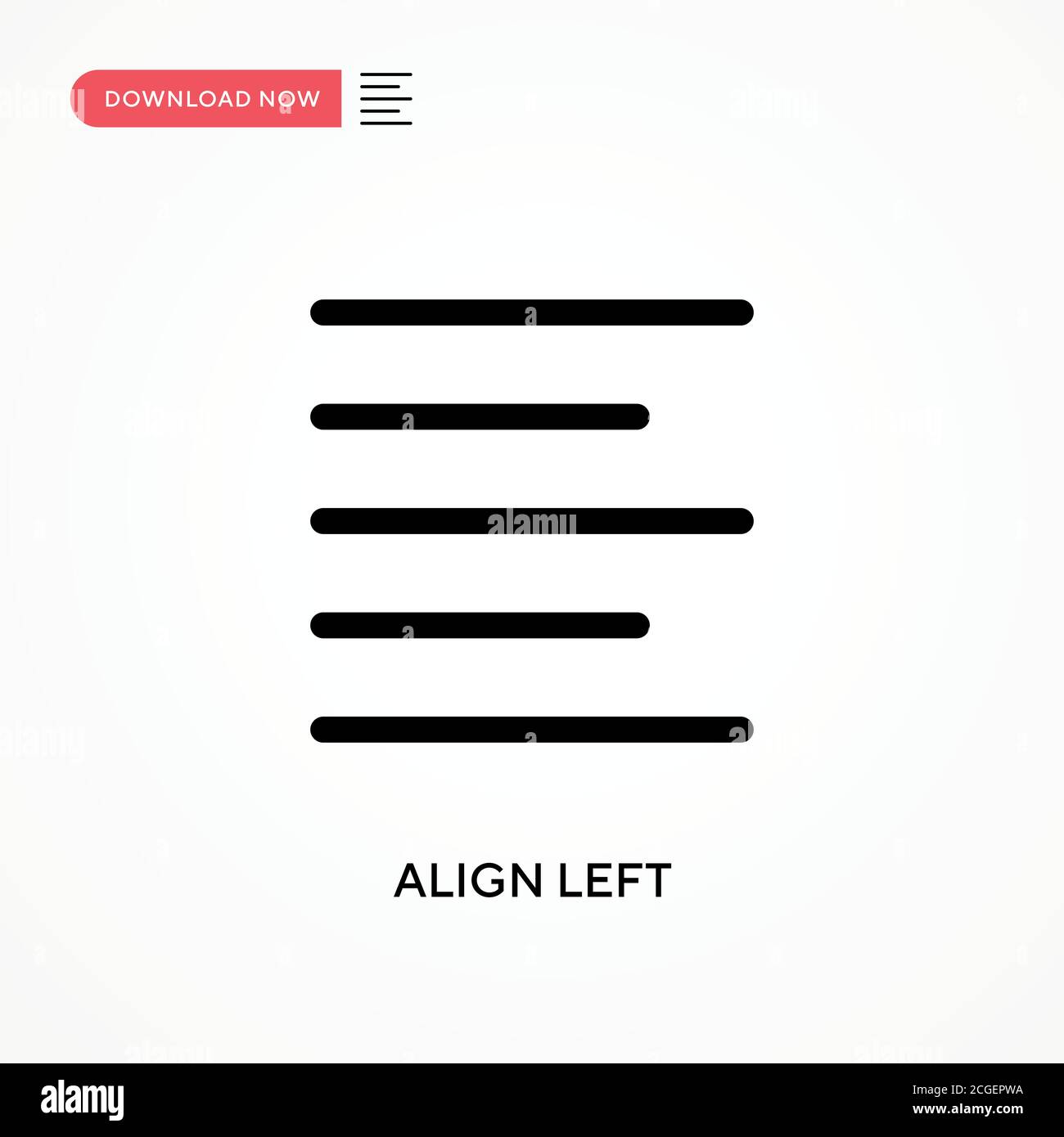 Align left Simple vector icon. Modern, simple flat vector illustration ...