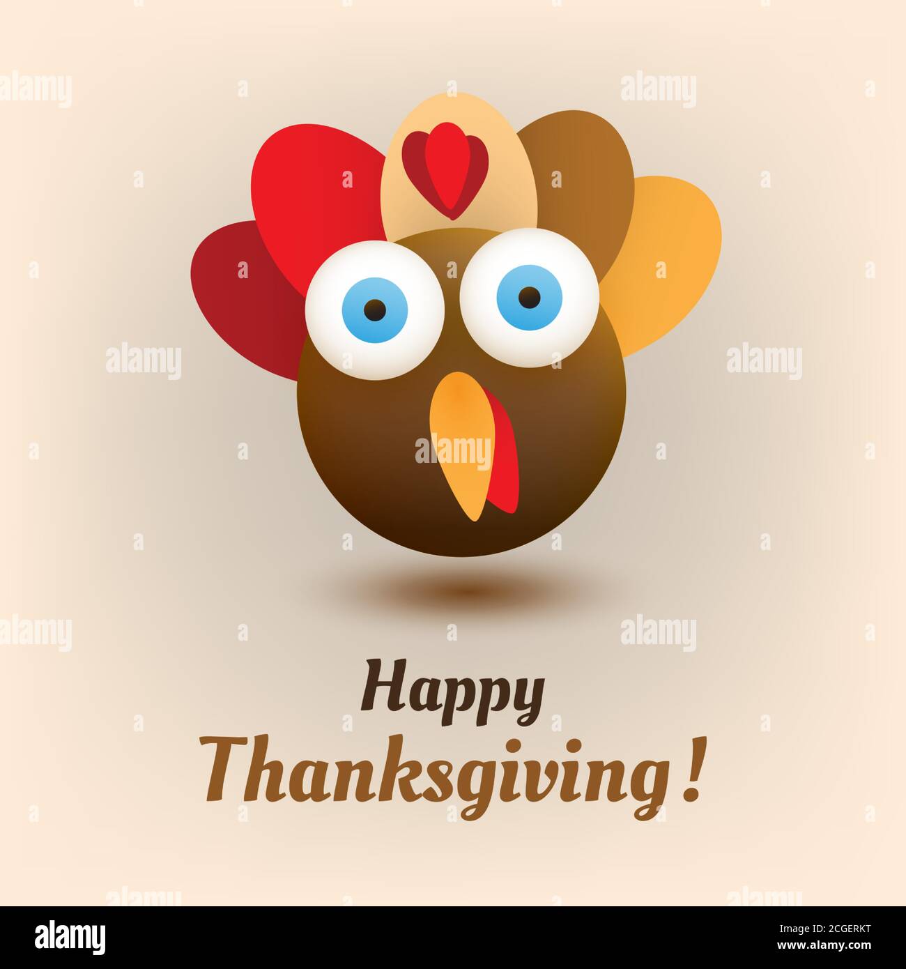 Happy Thanksgiving Card Design Template with Turkey Emoji Stock Vector  Image & Art - Alamy
