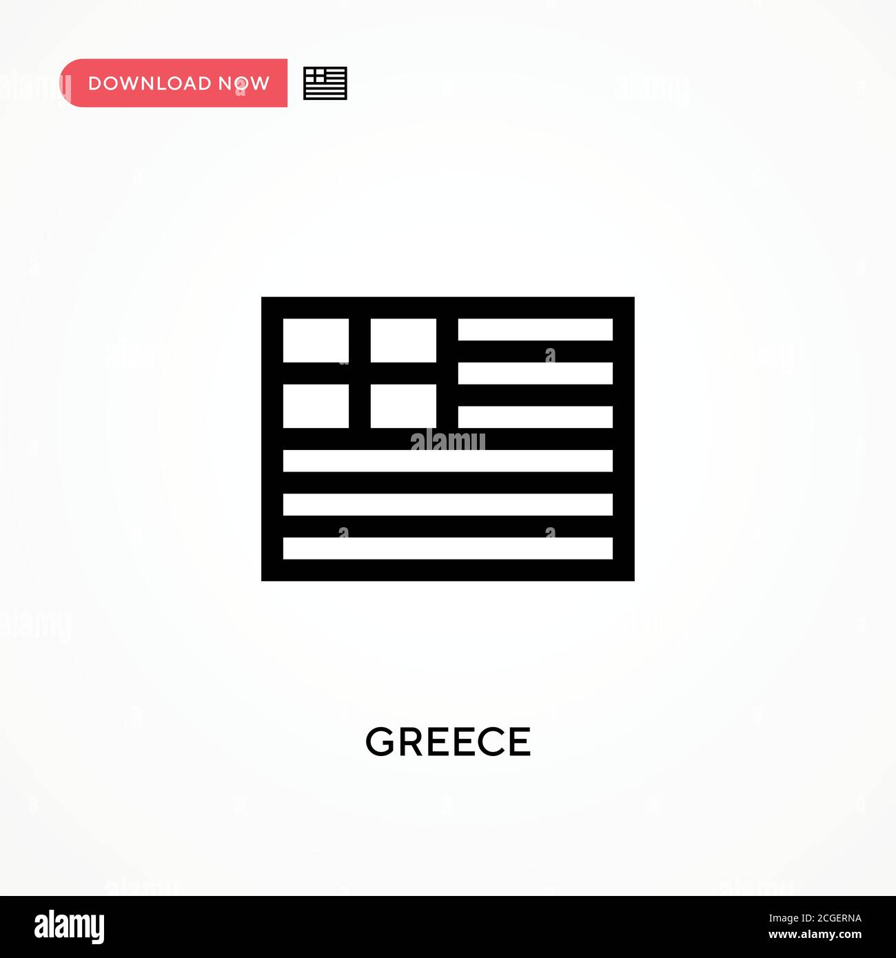 Greece Simple vector icon. Modern, simple flat vector illustration for web site or mobile app Stock Vector