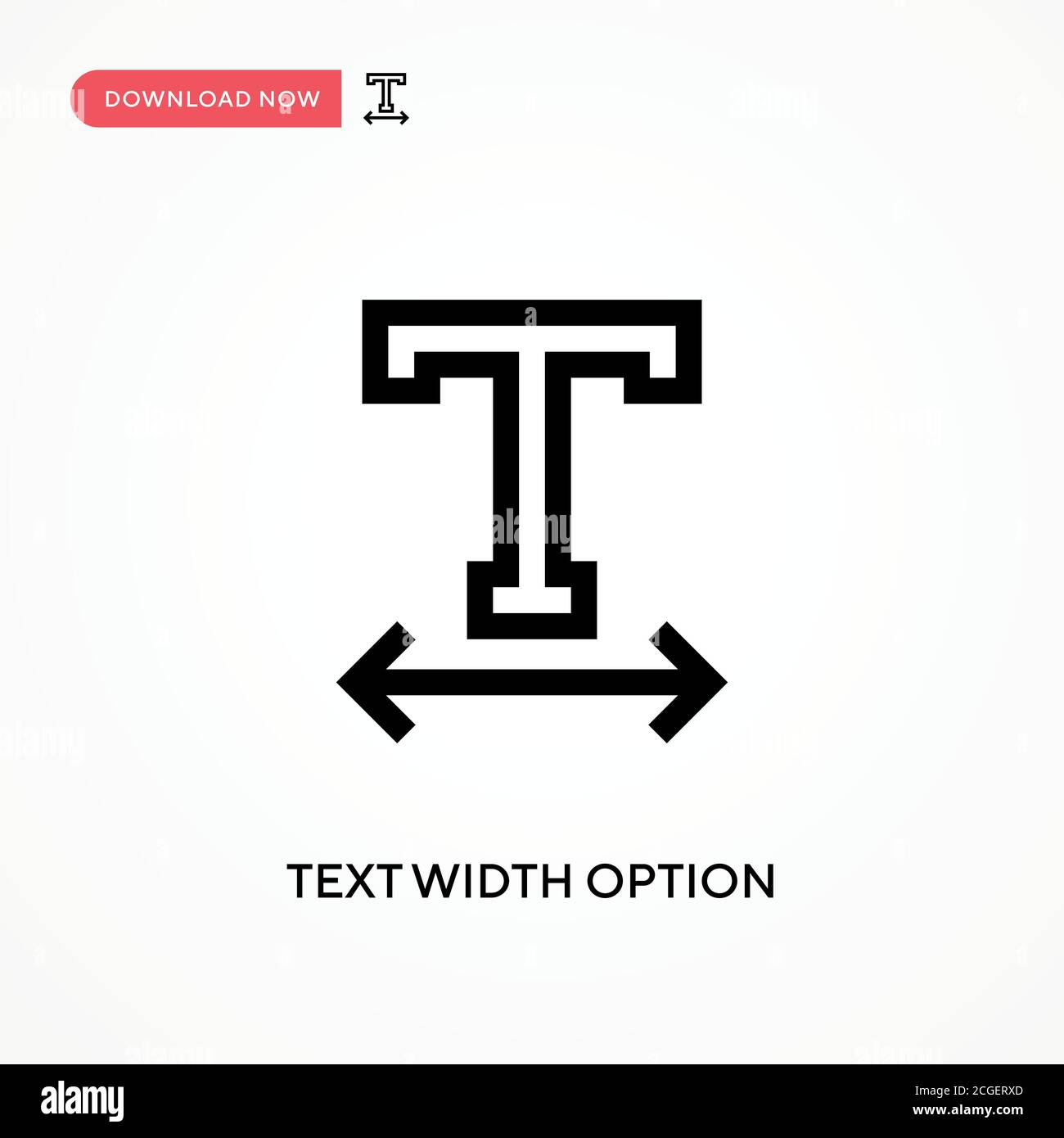 Text width option Simple vector icon. Modern, simple flat vector illustration for web site or mobile app Stock Vector