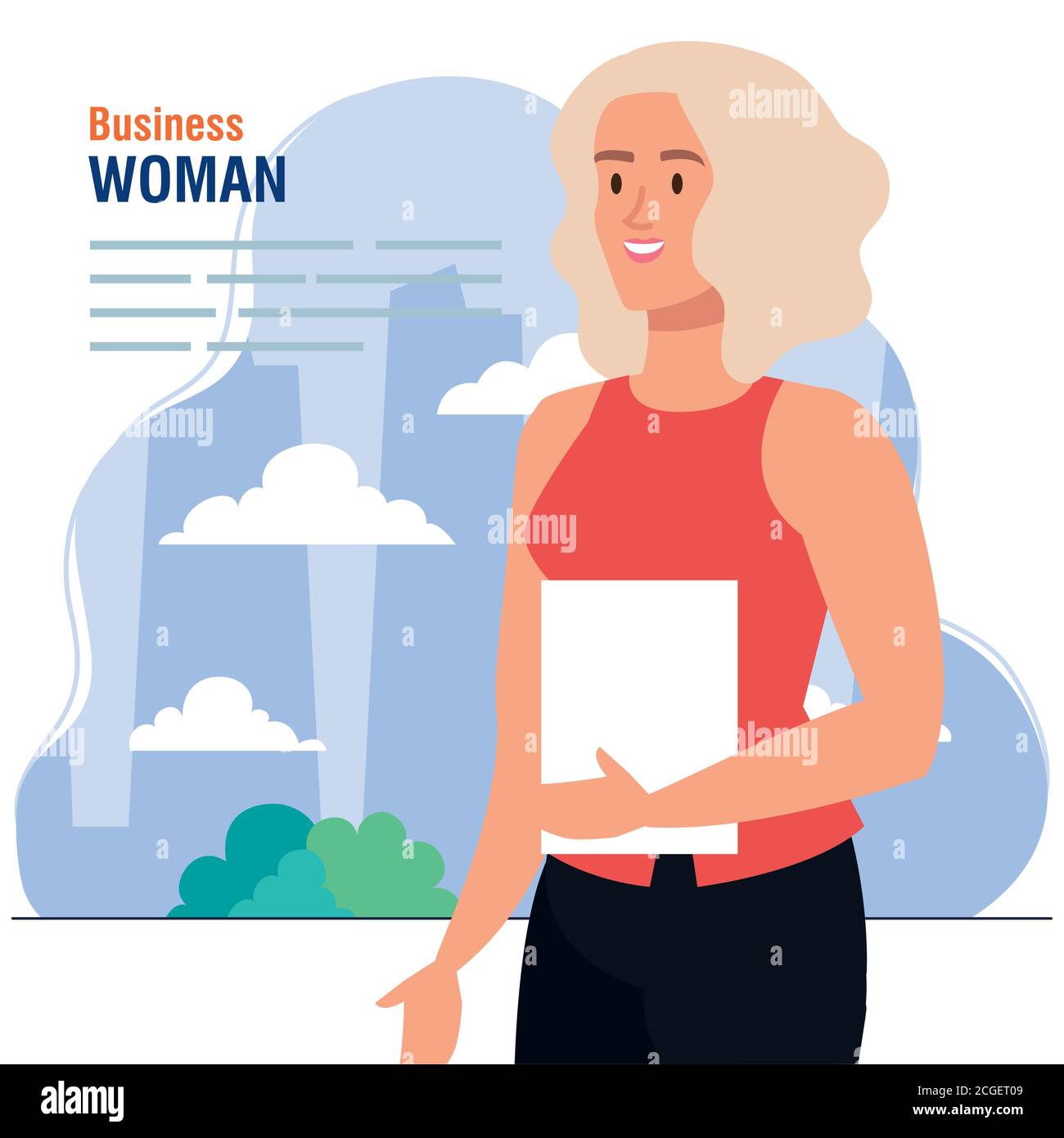 banner with elegant businesswoman outdoor Stock Vector Image & Art - Alamy