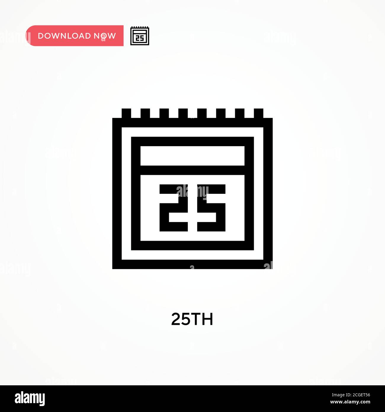 25th Simple vector icon. Modern, simple flat vector illustration for web site or mobile app Stock Vector