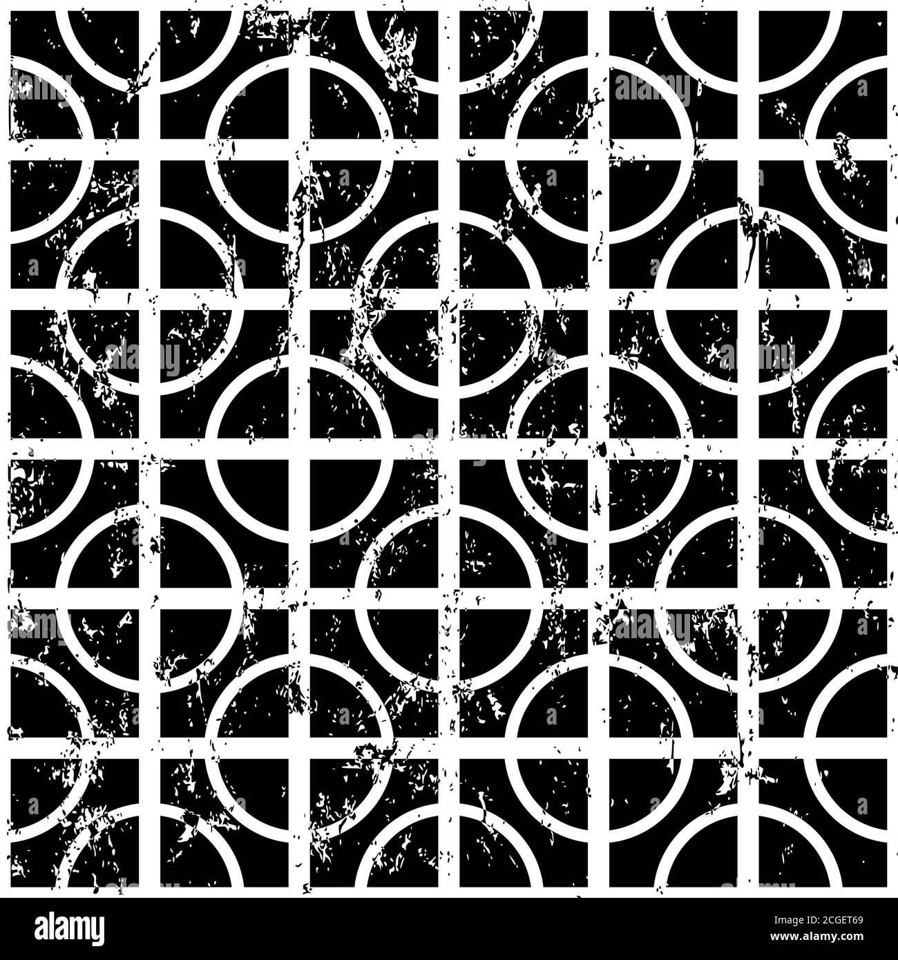 seamless pattern background, with circles and geometric lines, black ...