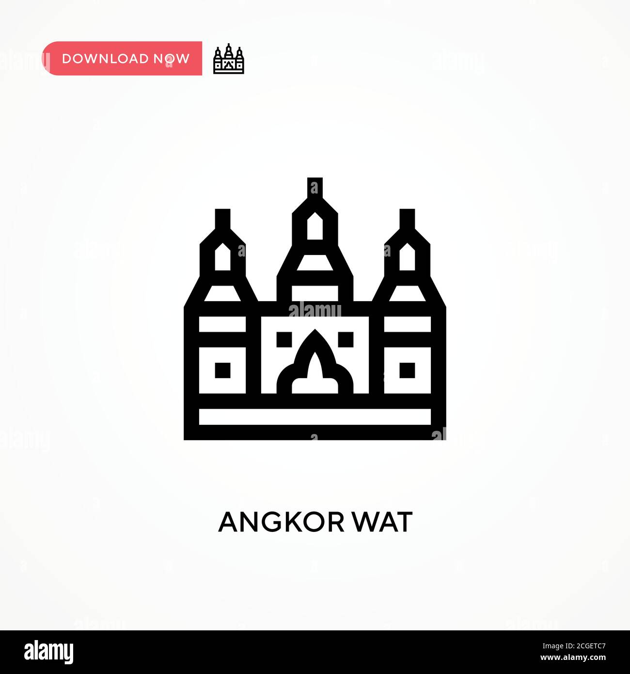 Angkor wat Simple vector icon. Modern, simple flat vector illustration for web site or mobile app Stock Vector