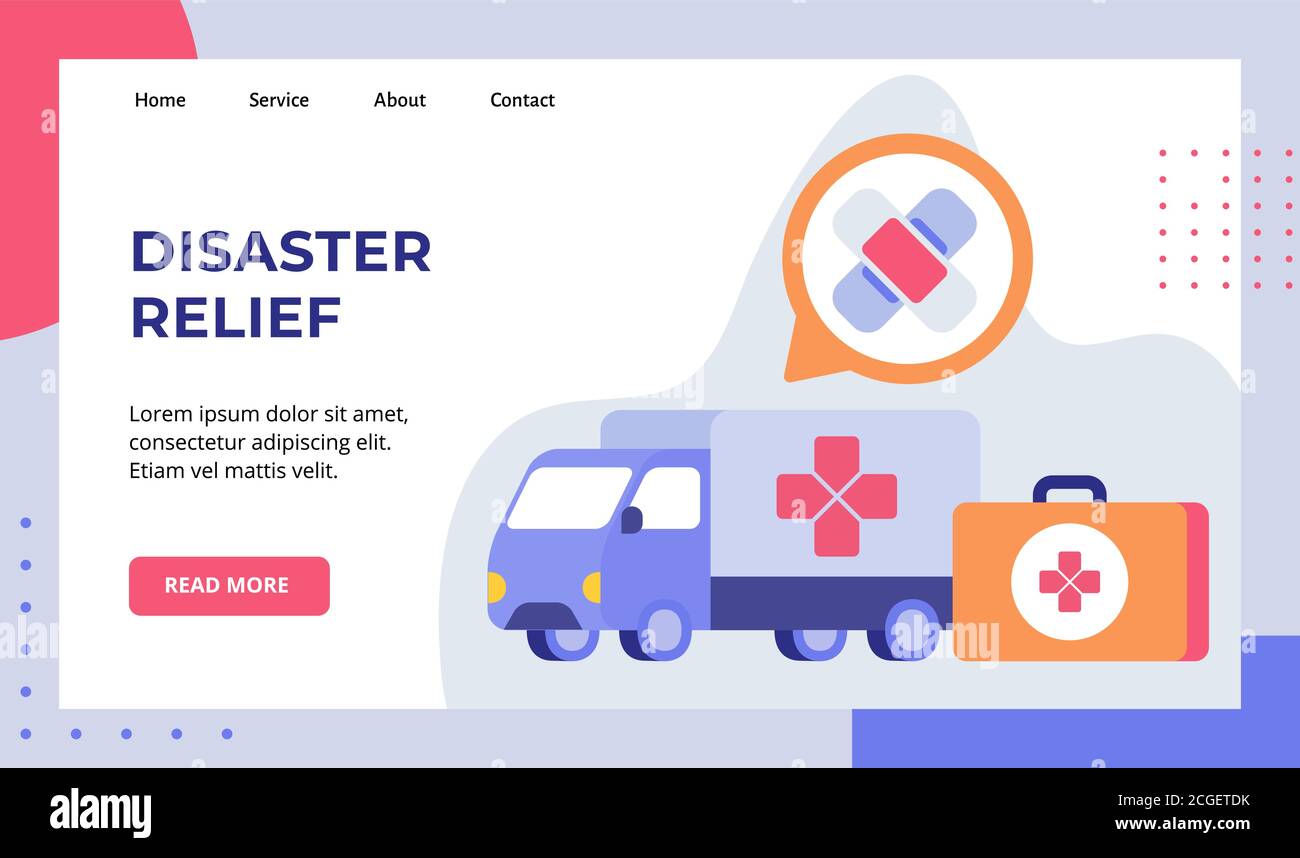 Disaster relief truck van carry medical device campaign for web website