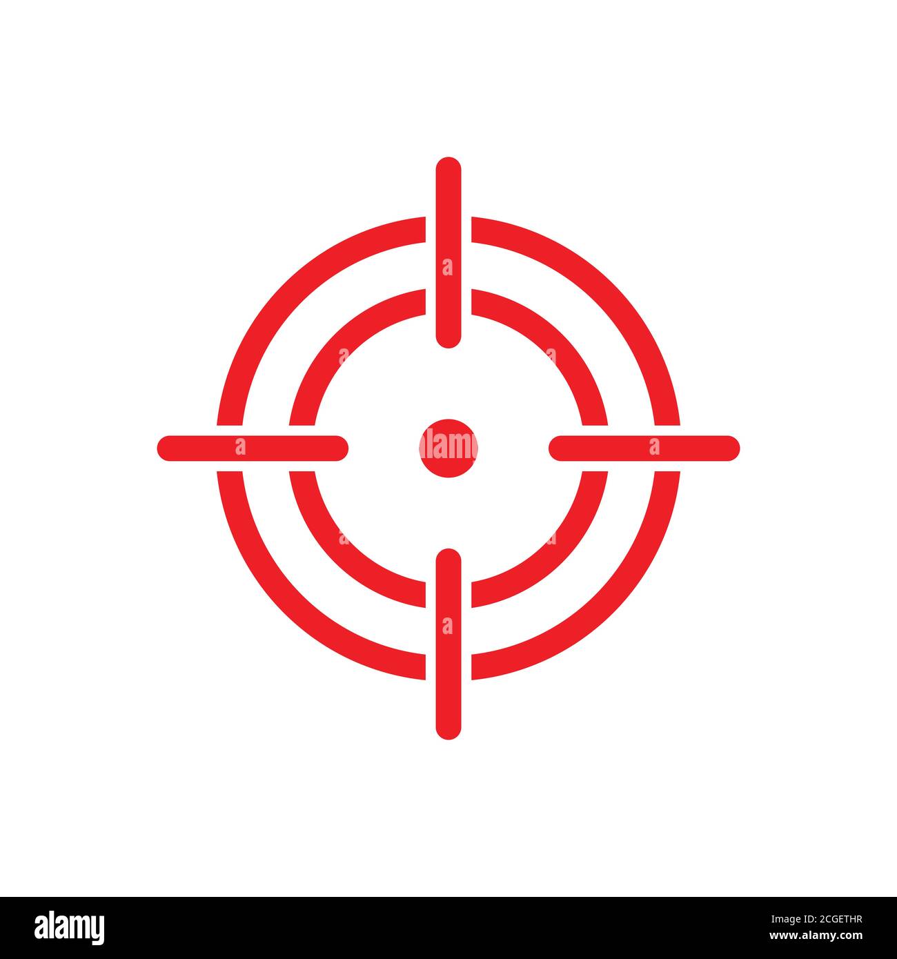 Red pain circle target icon targeting medication remedy circle and