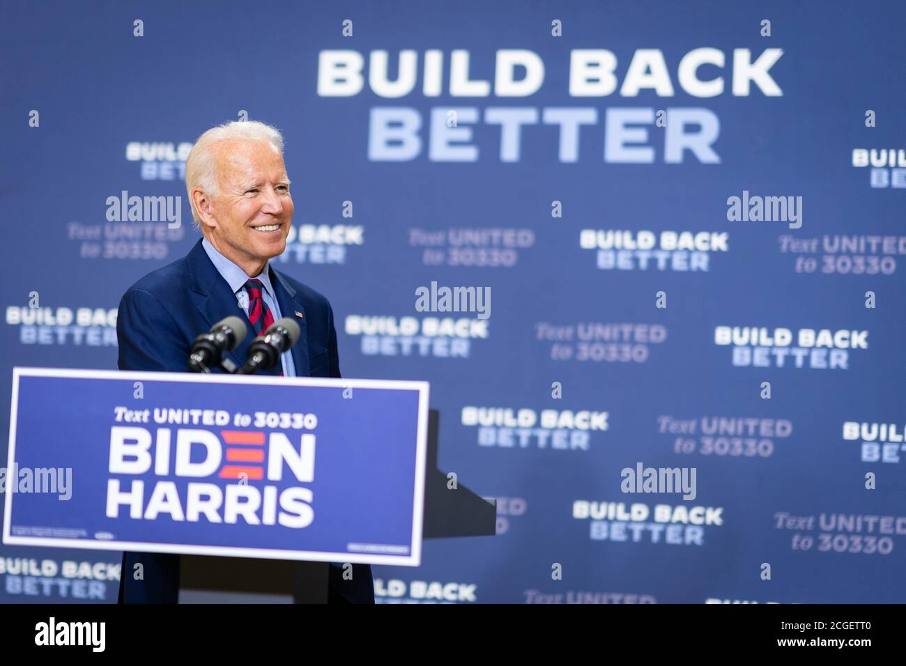 WILMINGTON, PA, USA - 04 September 2020 - Democratic US presidential candidate Joe Biden at a press conferece on 'The State of the US Economy annd Job Stock Photo