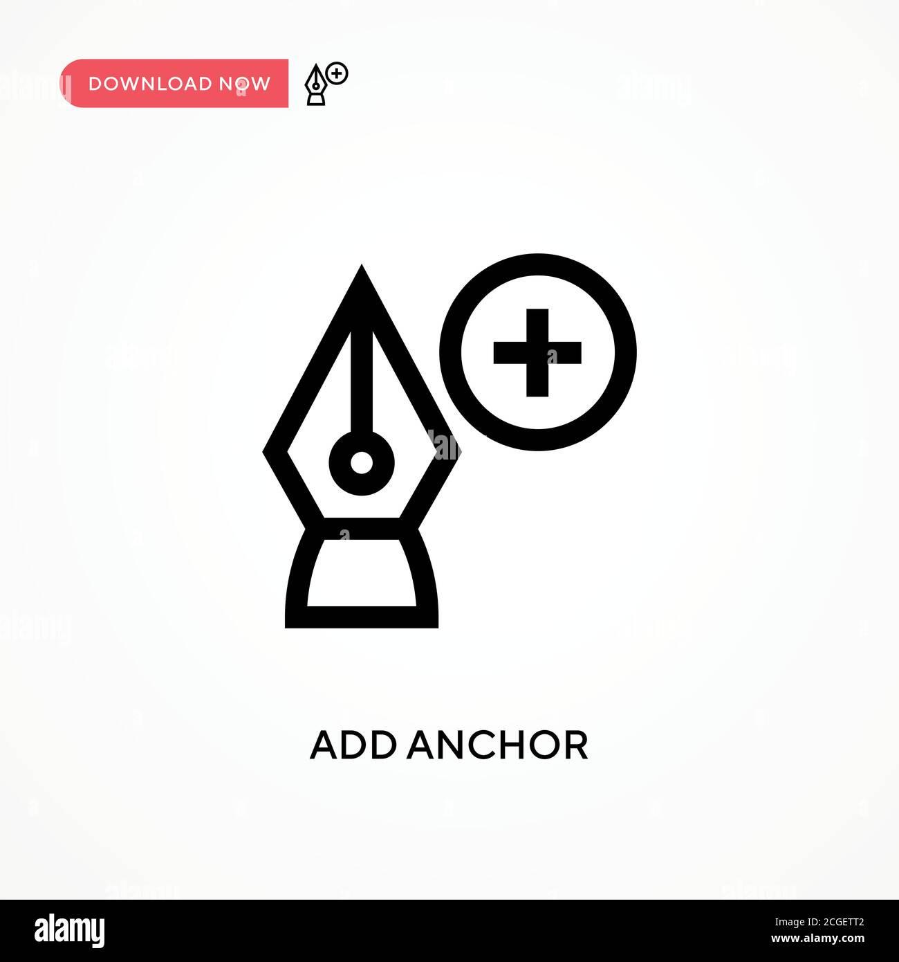 Add anchor Simple vector icon. Modern, simple flat vector illustration for web site or mobile app Stock Vector