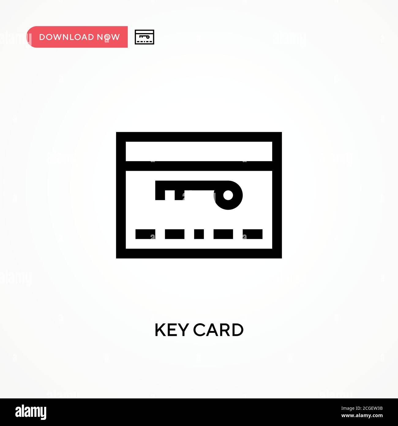 Key card Simple vector icon. Modern, simple flat vector illustration for web site or mobile app Stock Vector