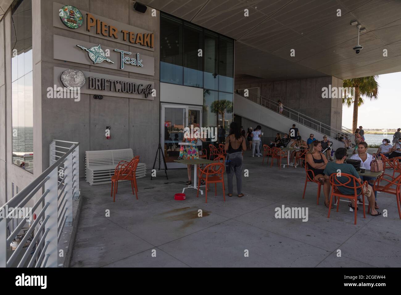 Food Court at the St. Petersburg's new Pier district. St. Petersburg, Florida, USA Stock Photo