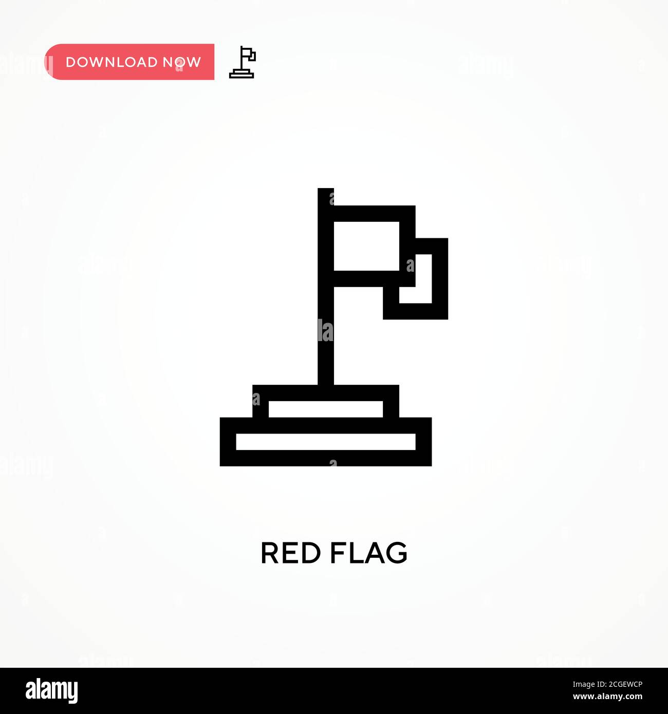 Red flag Simple vector icon. Modern, simple flat vector illustration ...
