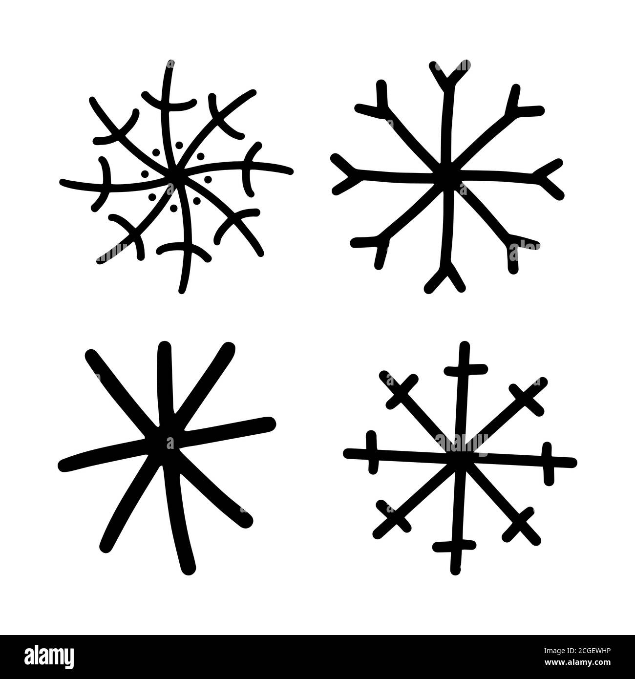 Snow flakes hand draw icon set Stock Vector Image & Art - Alamy