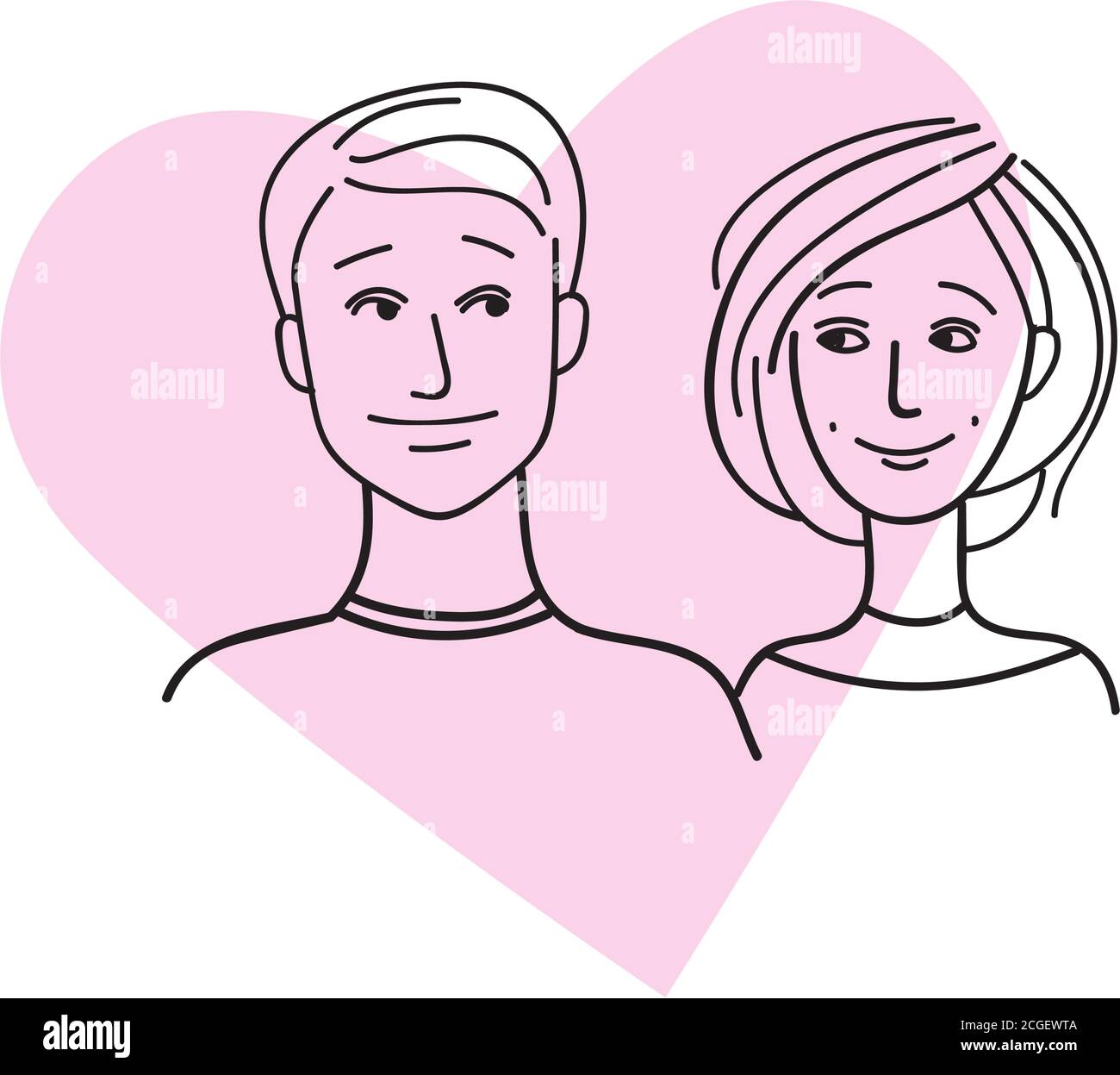 Couple in love. Saint Valentine's day card. Planning pregnancy Stock Vector