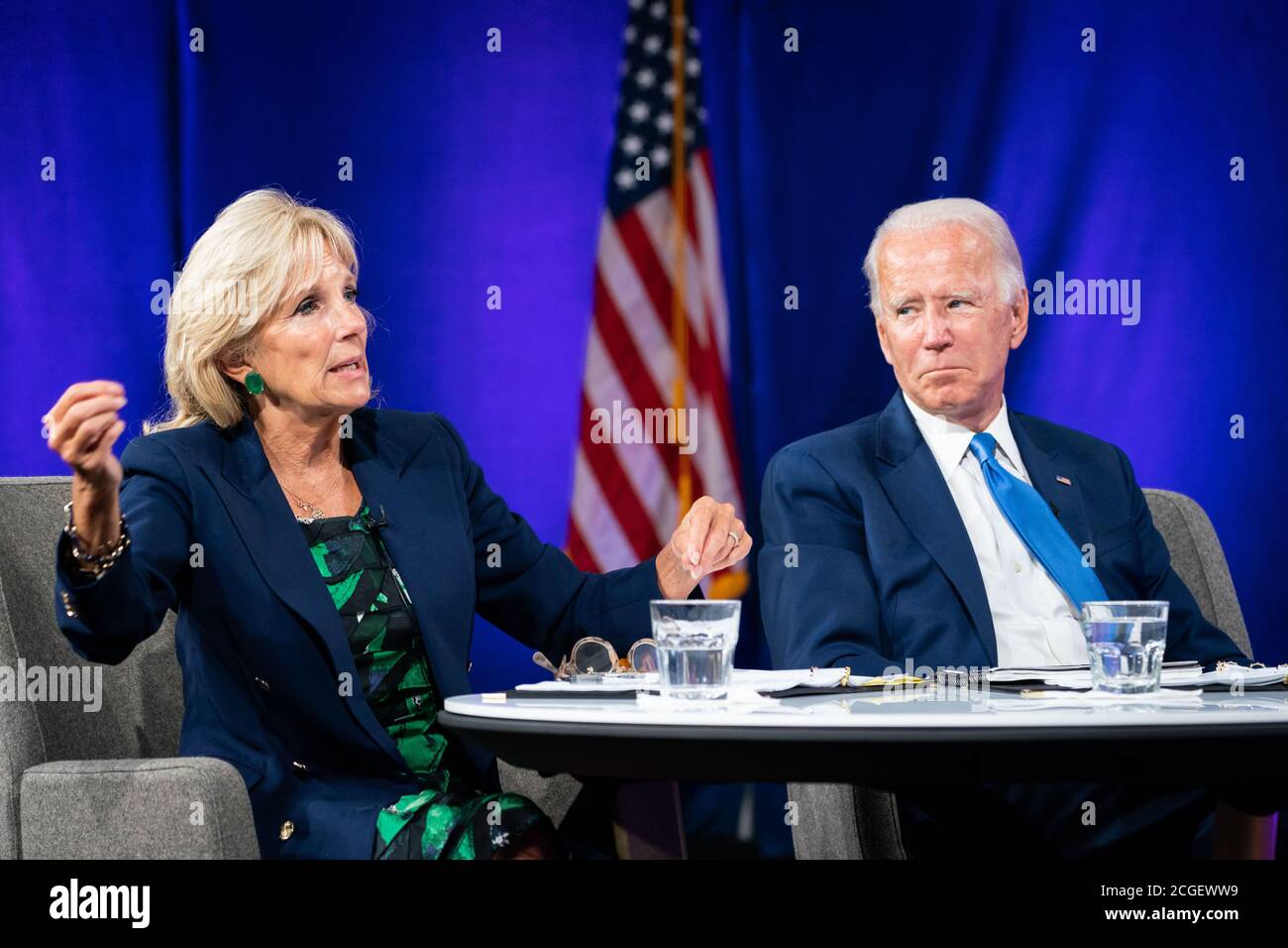 WILMINGTON, PA, USA - 02 September 2020 - Former Second Lady Jill Biden with her husband - the Democratic US presidential candidate Joe Biden at a pre Stock Photo
